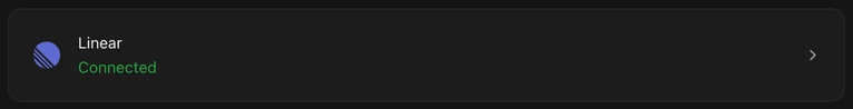Settings Mentions with the Linear row showing Connected
